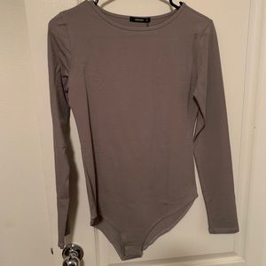 Grey long sleeve body suit
